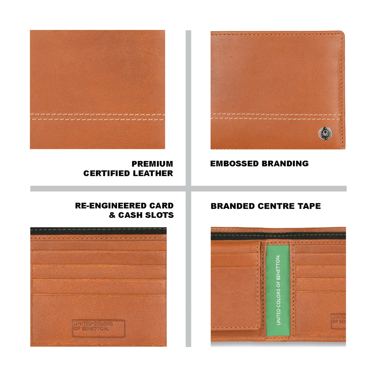 United Colors of Benetton Roque Men's Leather Passcase Wallet - Image 8