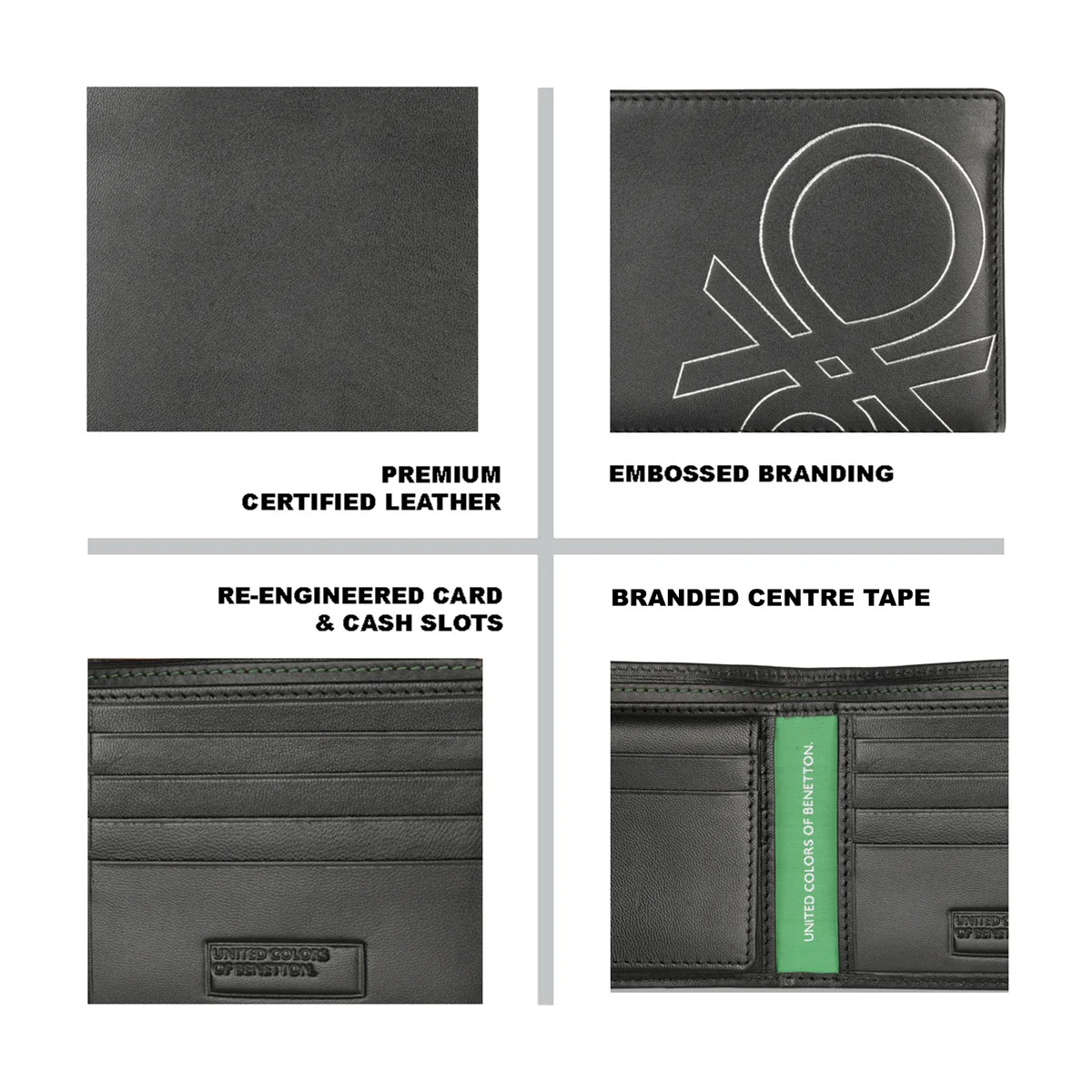 United Colors of Benetton Treviso Men's Leather Passcase Wallet - Image 4