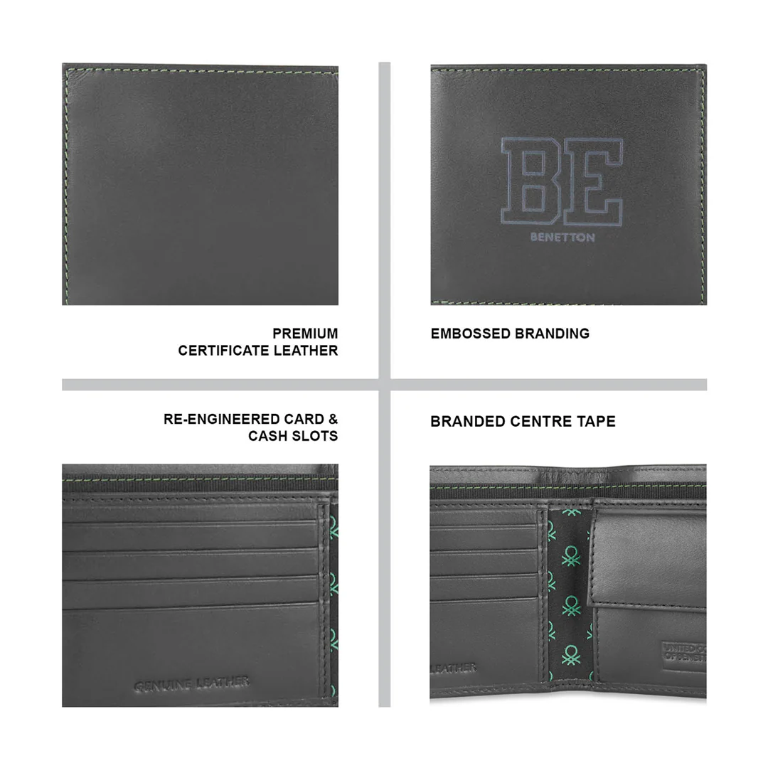 United Colors of Benetton Valen Men's Leather Global Coin Wallet - Image 4