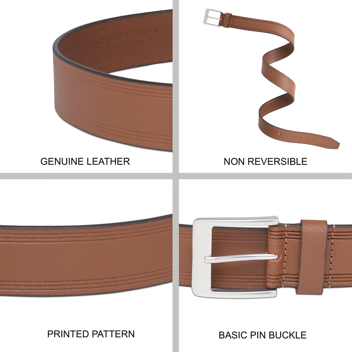 United Colors of Benetton Adamik Men's Non Reversible Belt - Image 4