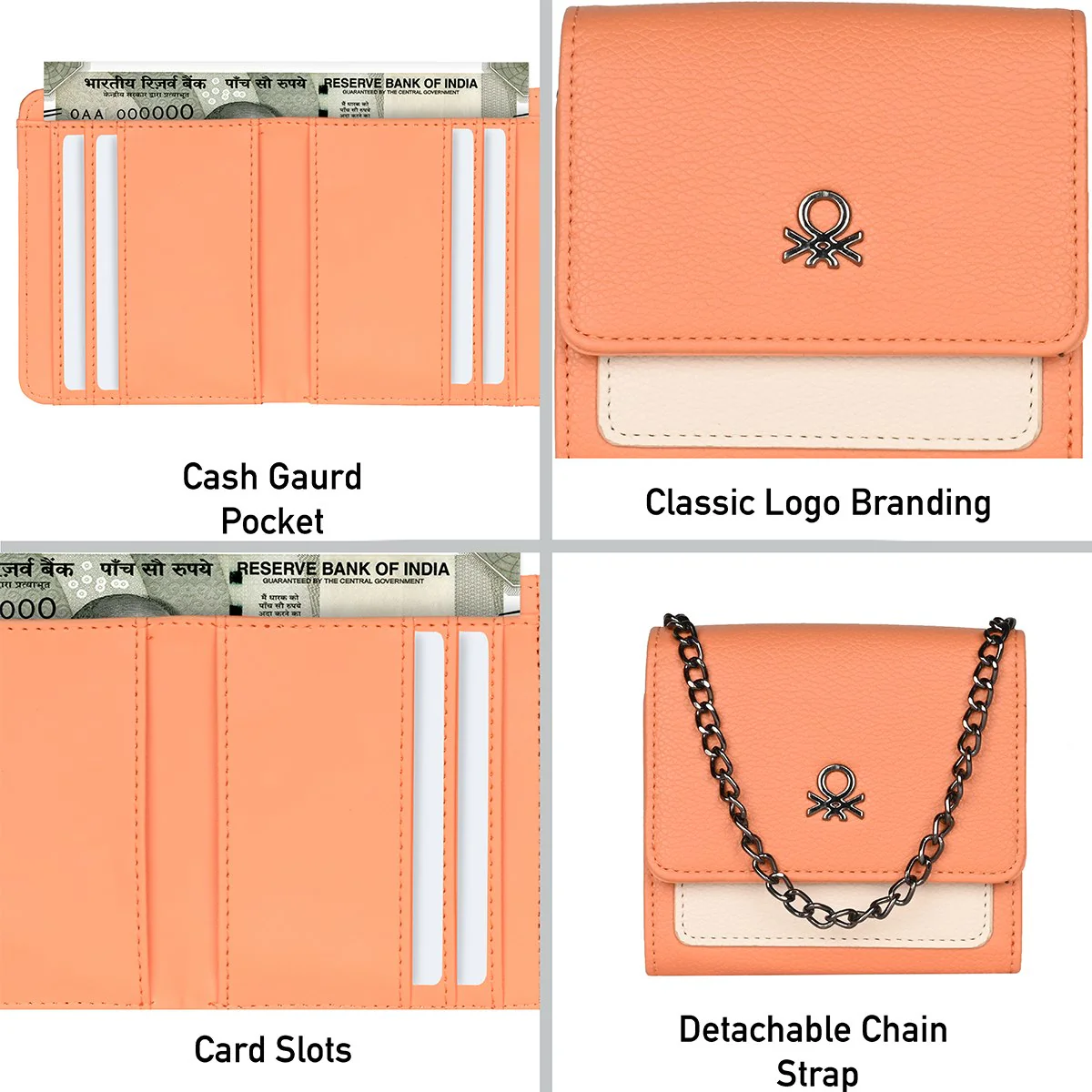 United Colors of Benetton Adelle Women's Tri Fold Wallet - Image 7