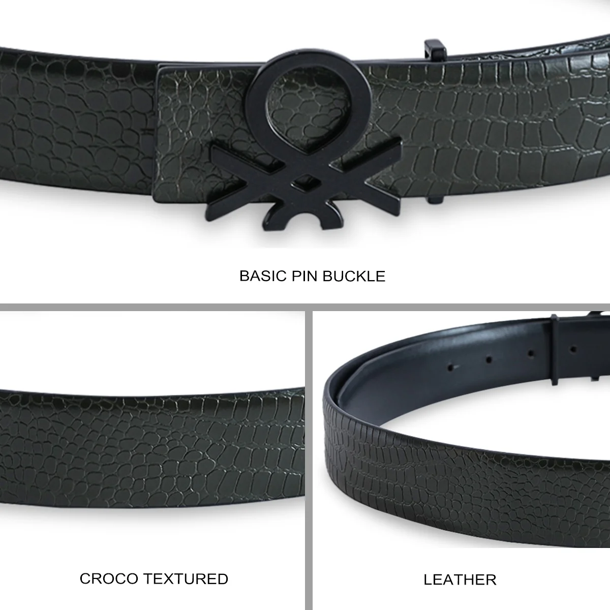 United Colors of Benetton Alatna Men's Non Reversible Belt - Image 4