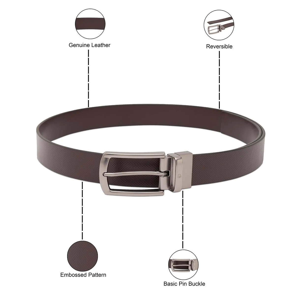 United Colors of Benetton Alois Men's Reversible Belt - Image 4