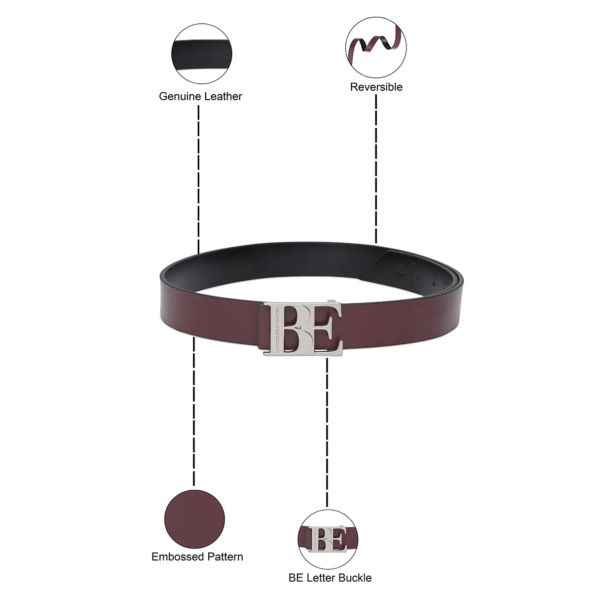 United Colors of Benetton Amalie Men's Reversible belt - Image 4