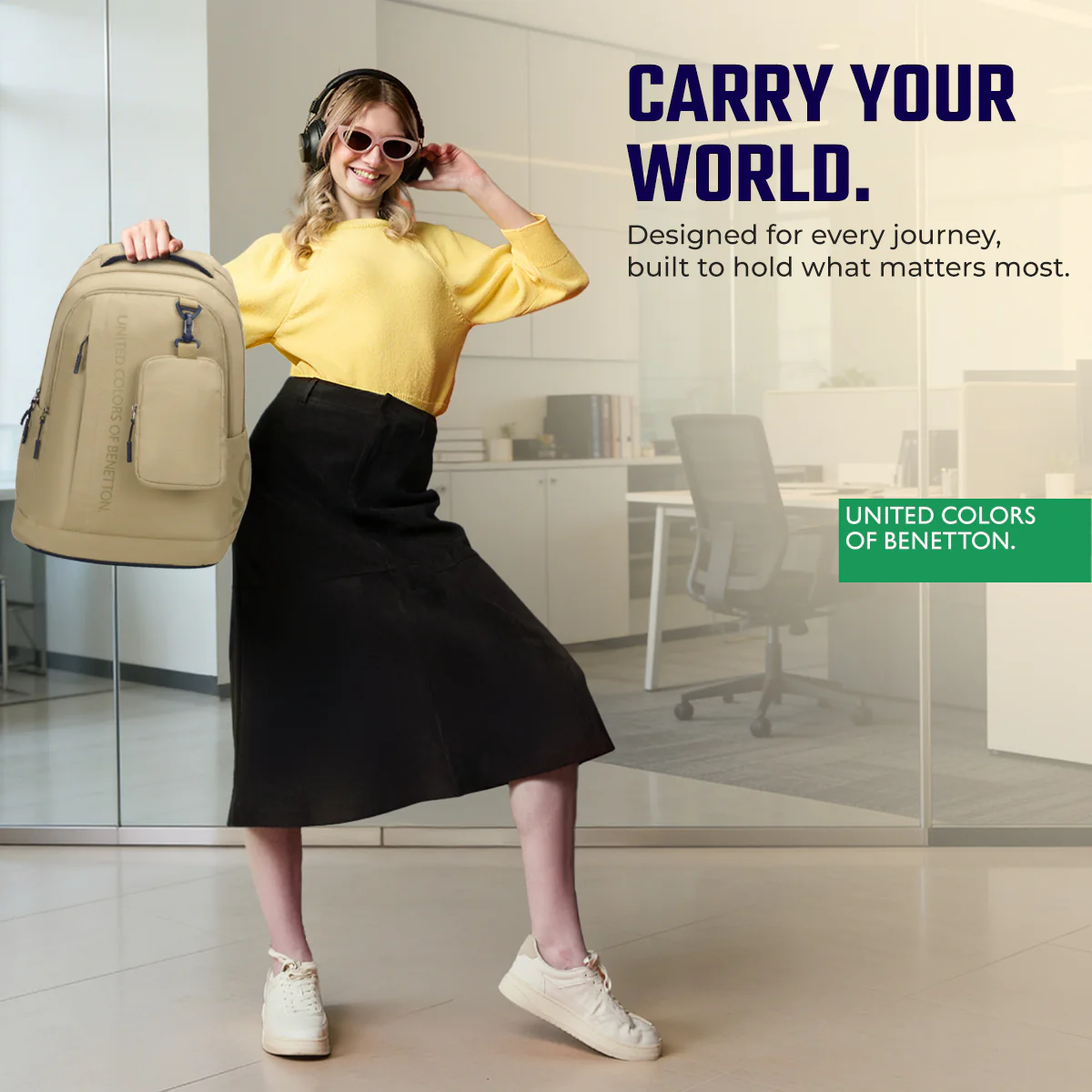 United Colors of Benetton Apex Laptop Backpack - Image 3