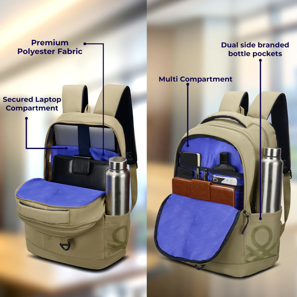 United Colors of Benetton Apex Laptop Backpack - Image 5