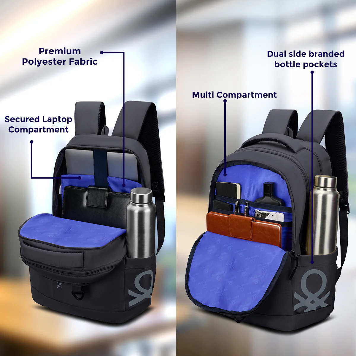 United Colors of Benetton Apex Laptop Backpack - Image 5