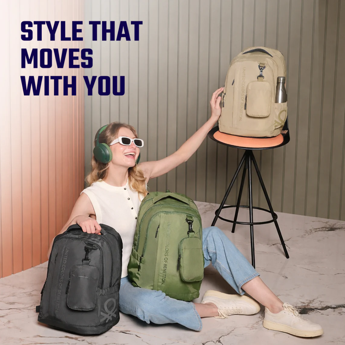 United Colors of Benetton Apex Laptop Backpack - Image 7