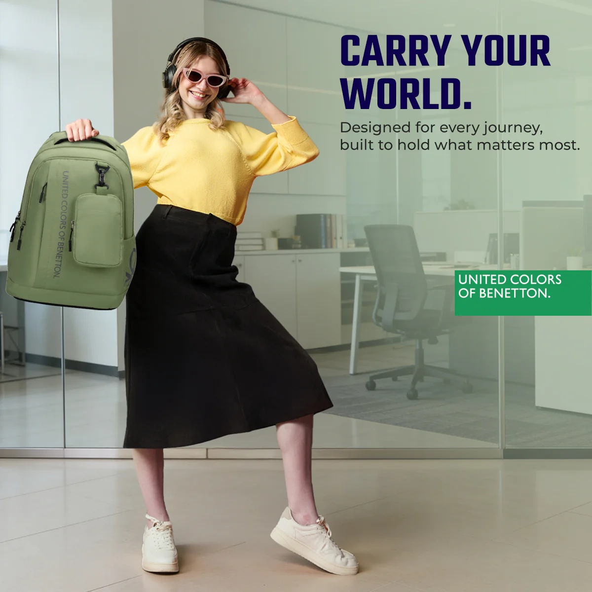 United Colors of Benetton Apex Laptop Backpack - Image 3