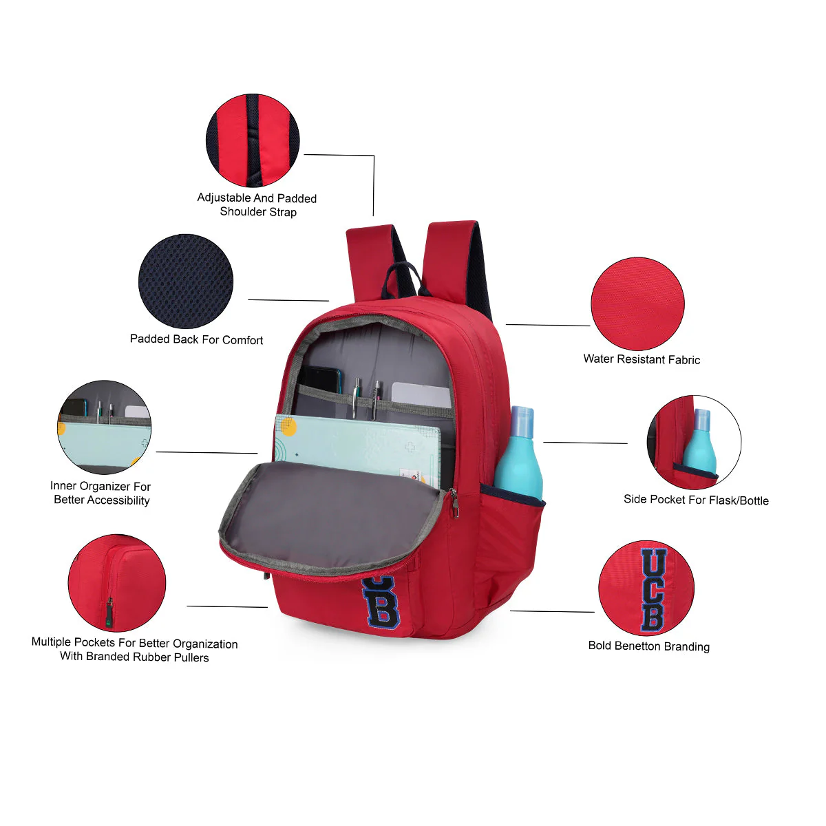 United Colors of Benetton Arcade Back to School Backpack - Image 4