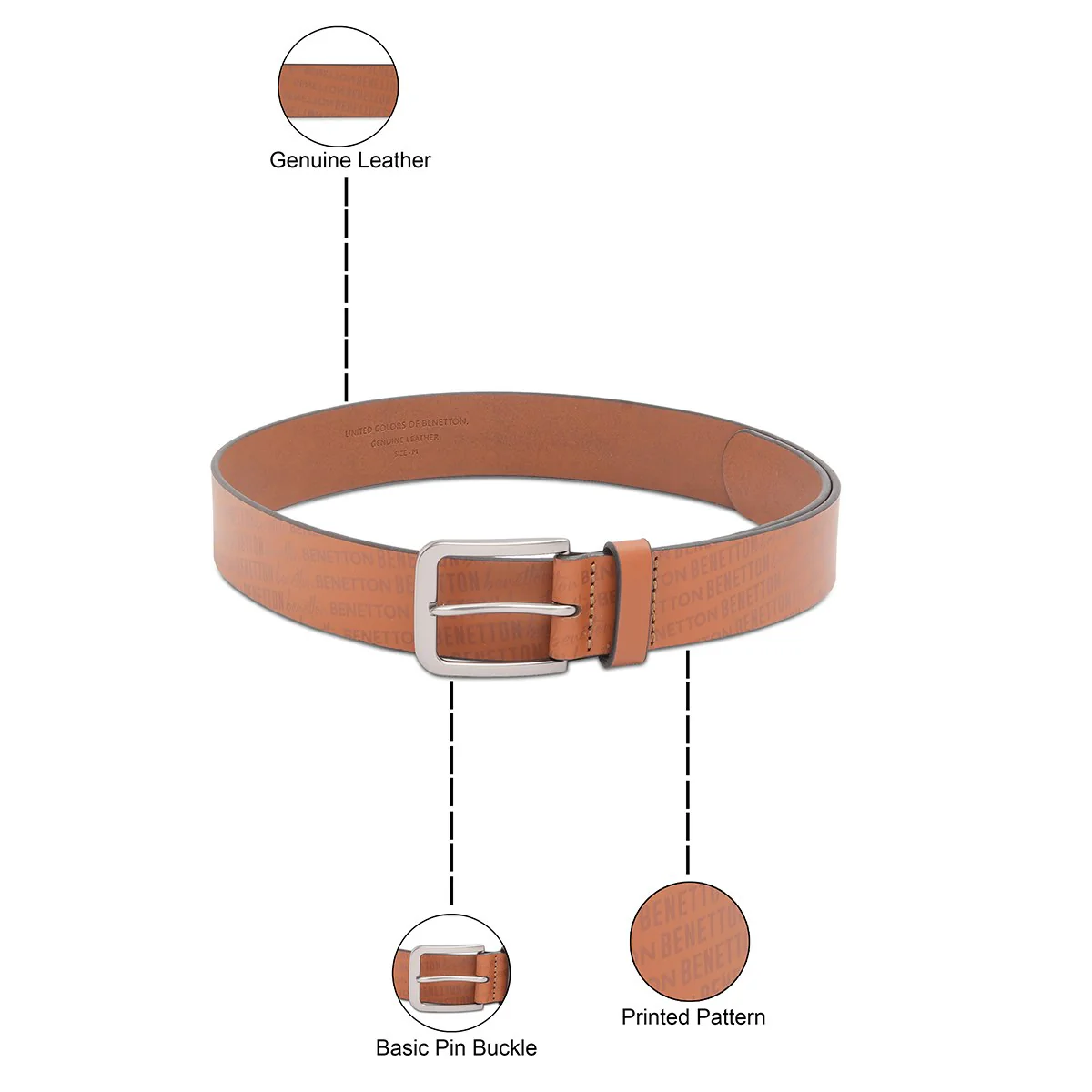 United Colors of Benetton Basilica Men's Non Reversible Belt - Image 4