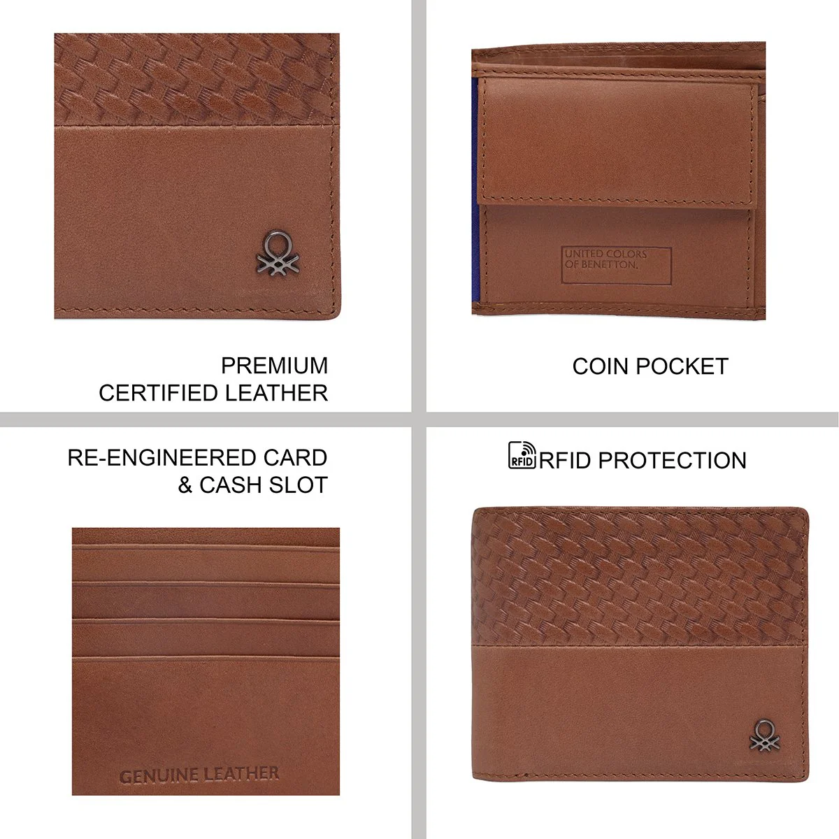 United Colors of Benetton Bates Men's Global Coin Wallet - Image 8