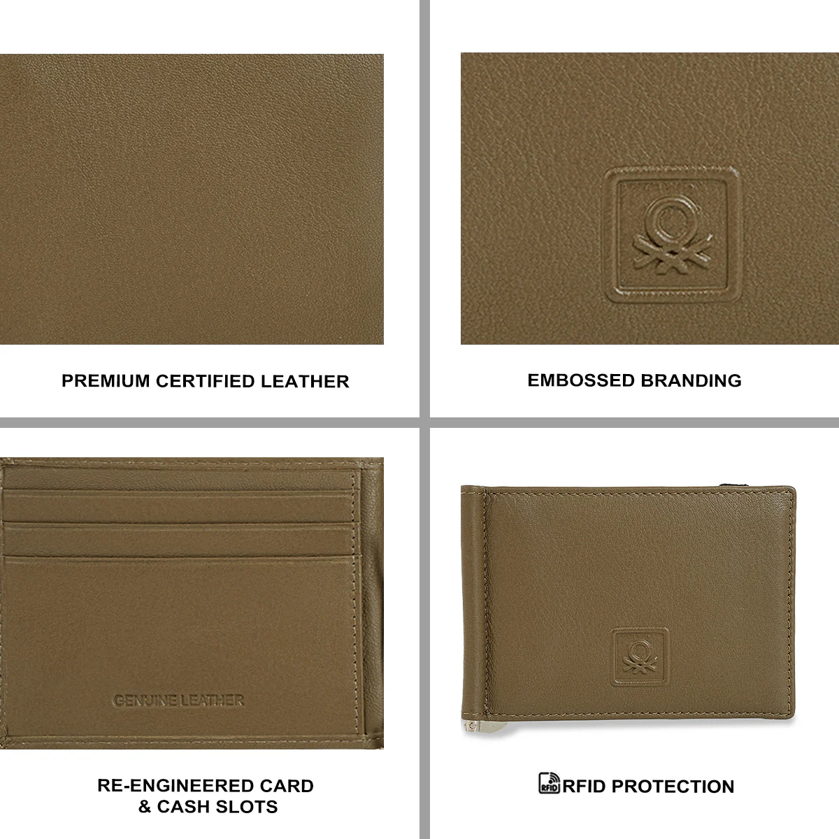 United Colors of Benetton Bencorr Men's Moneyclip Wallet - Image 8