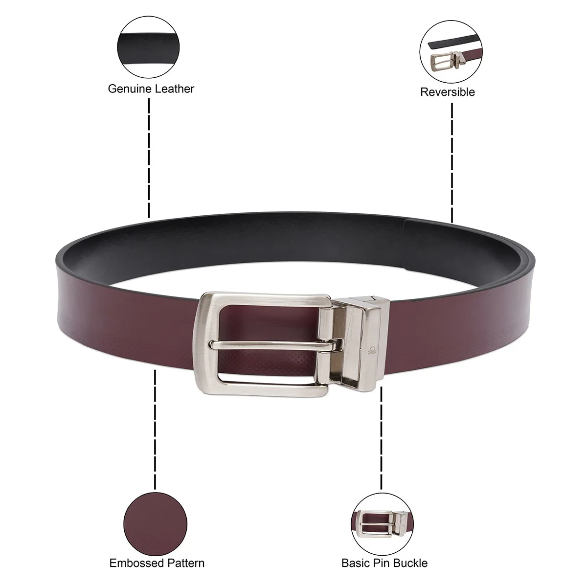 United Colors of Benetton Benes Men's Reversible Belt - Image 4