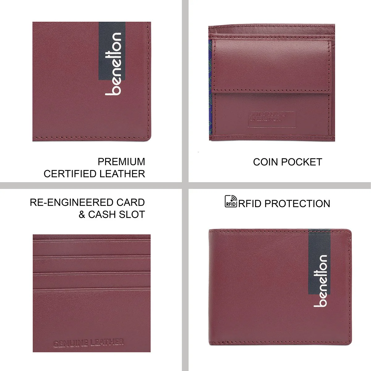 United Colors of Benetton Benzo Men's Global Coin Wallet - Image 8