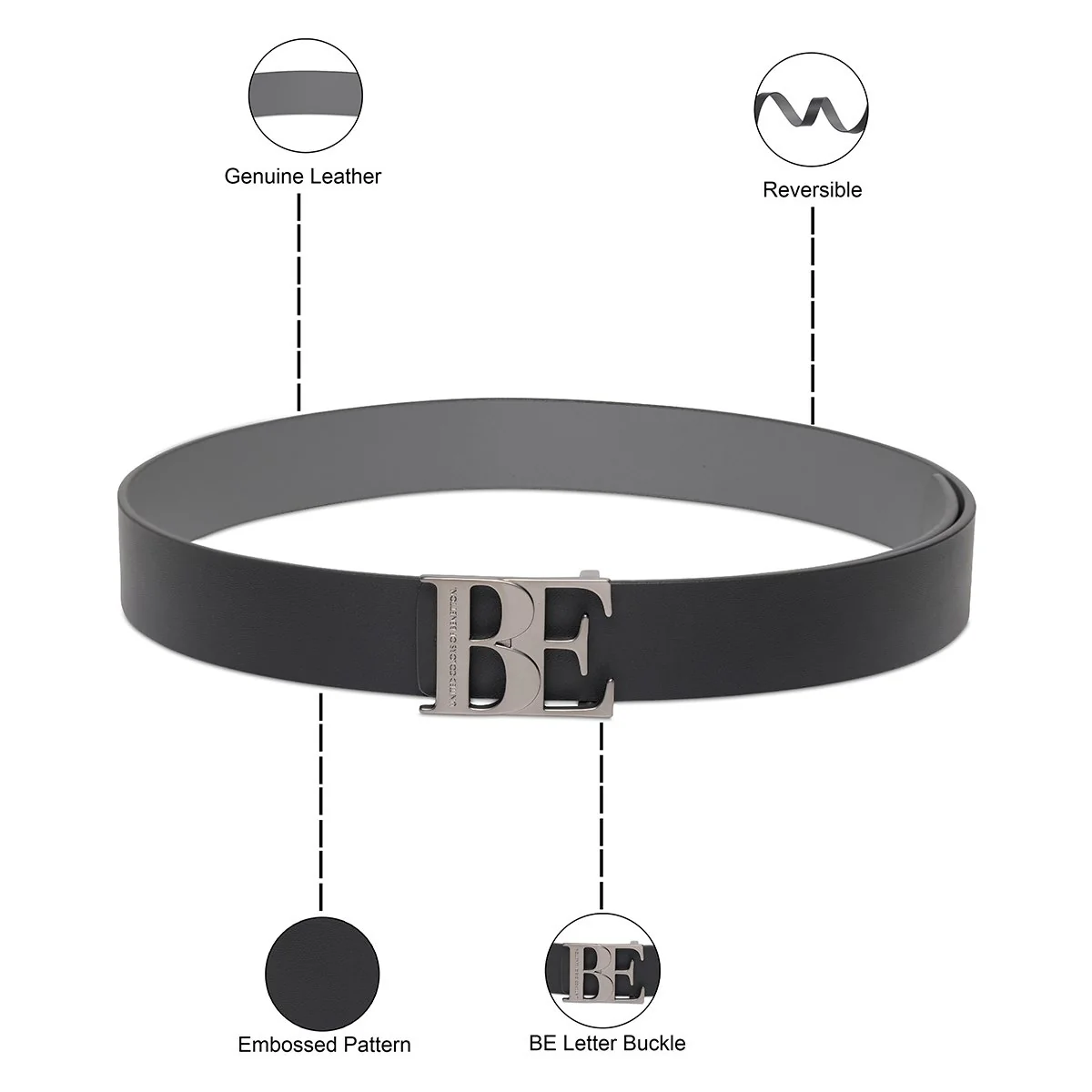 United Colors of Benetton Beran Men's Reversible Belt - Image 4