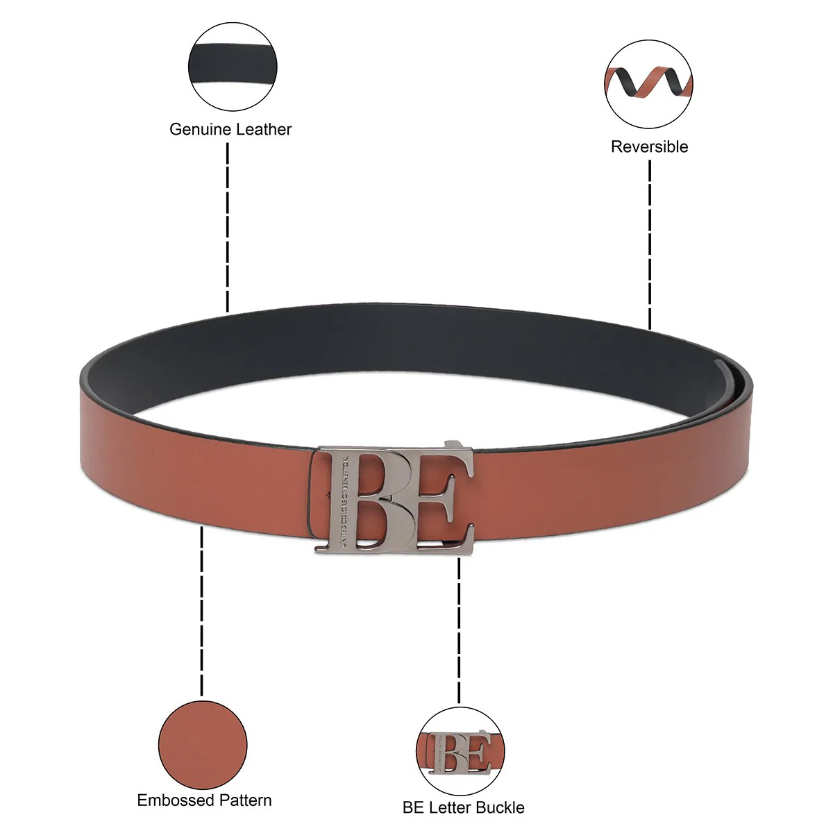 United Colors of Benetton Beran Men's Reversible Belt - Image 4