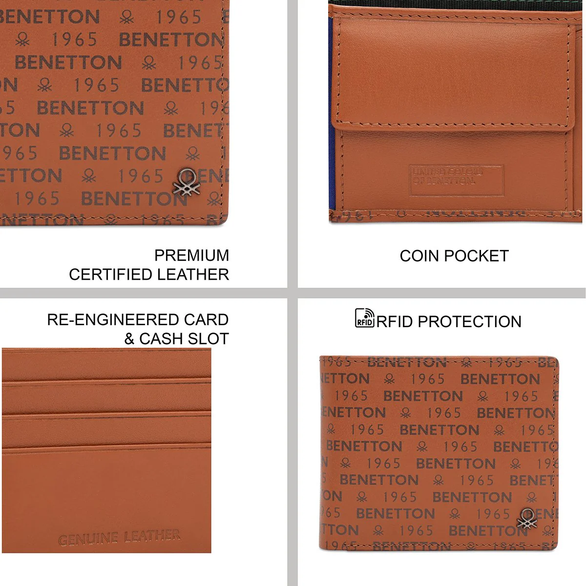 United Colors of Benetton Berkner Men's Multicard Coin Wallet - Image 8