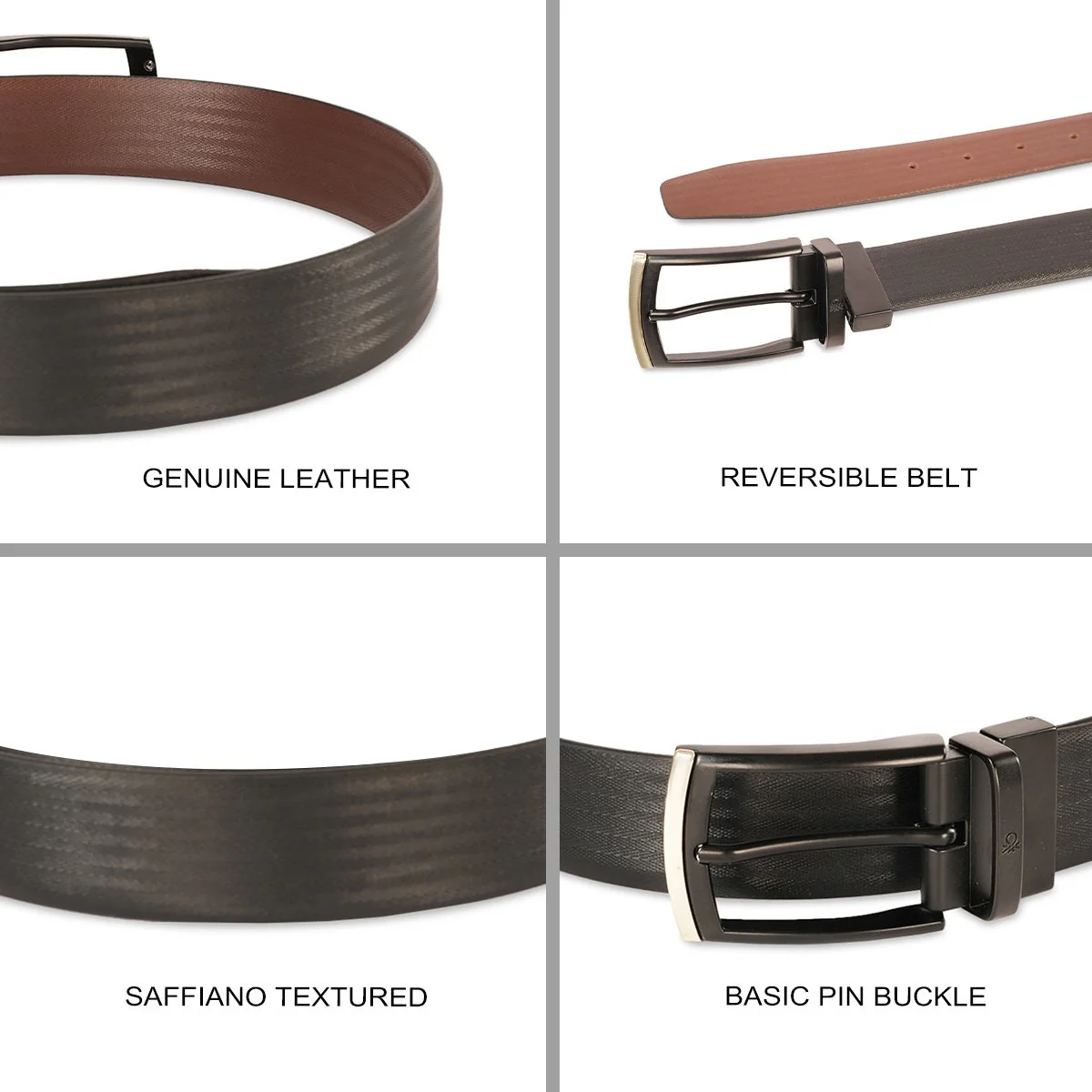 United Colors of Benetton Boudry Men's Reversible Belt - Image 4