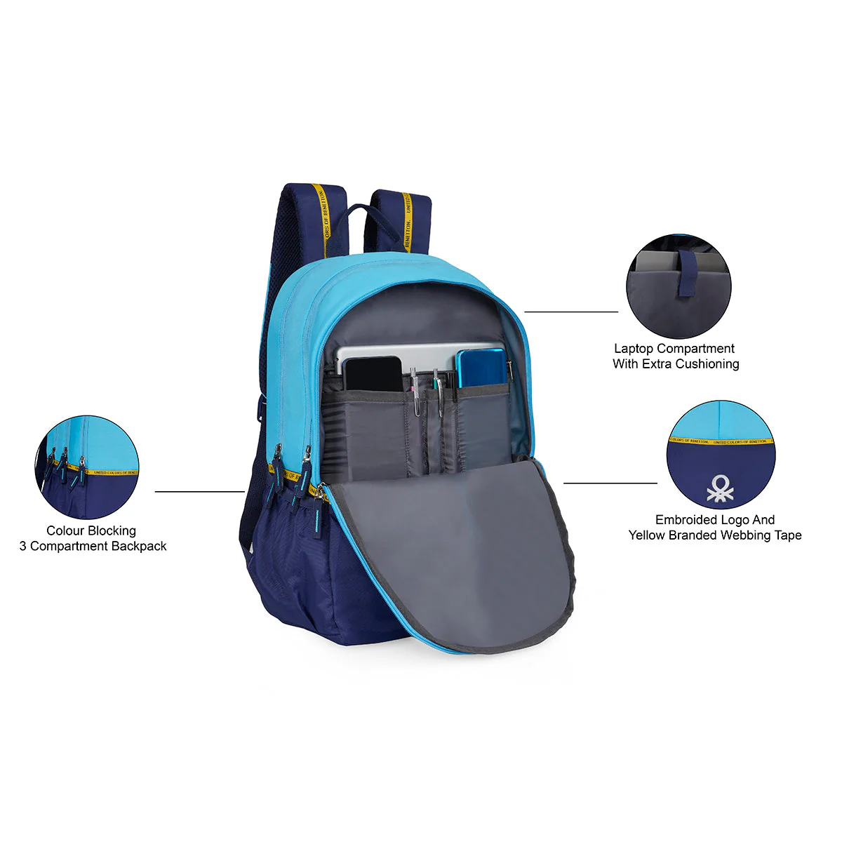 United Colors of Benetton Cairate Laptop Backpack - Image 4