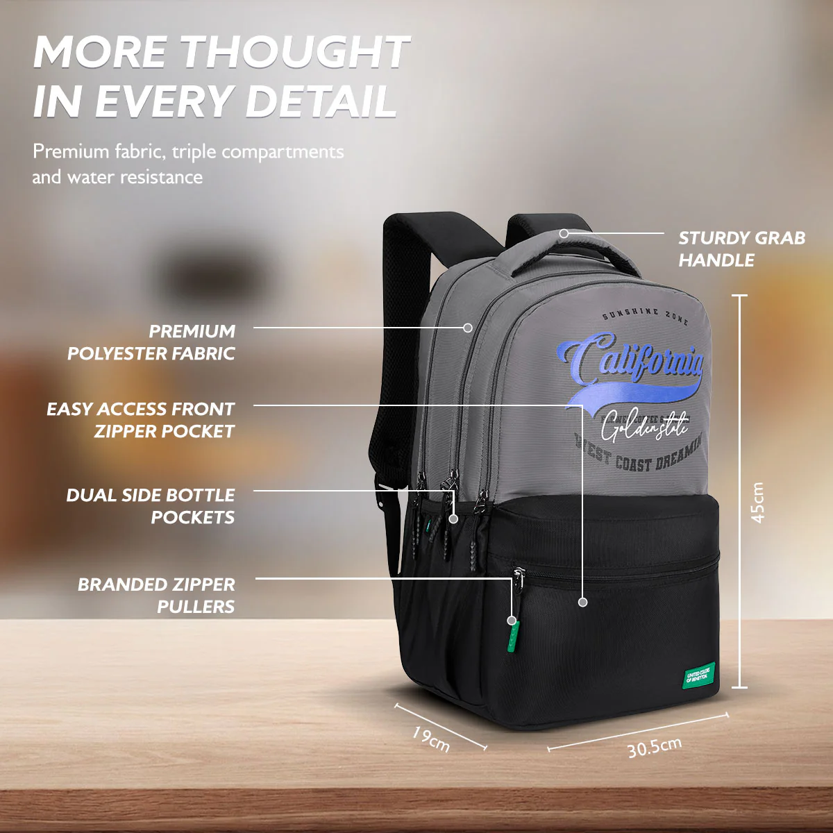 United Colors of Benetton Calafia Non Laptop Backpack - Image 4