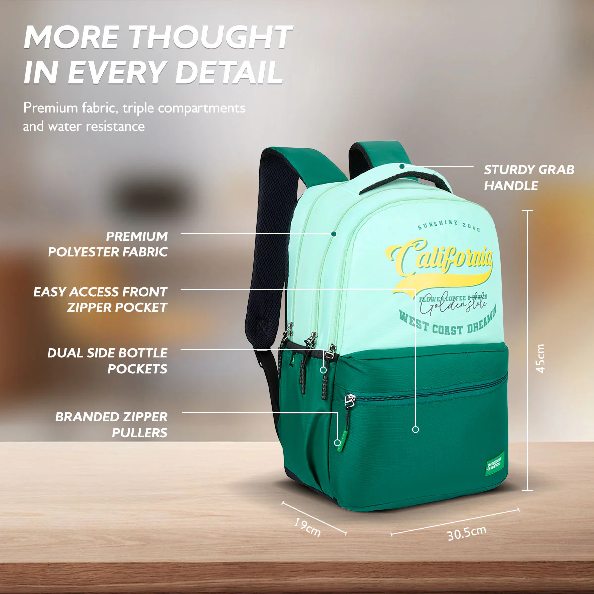 United Colors of Benetton Calafia Non Laptop Backpack - Image 4