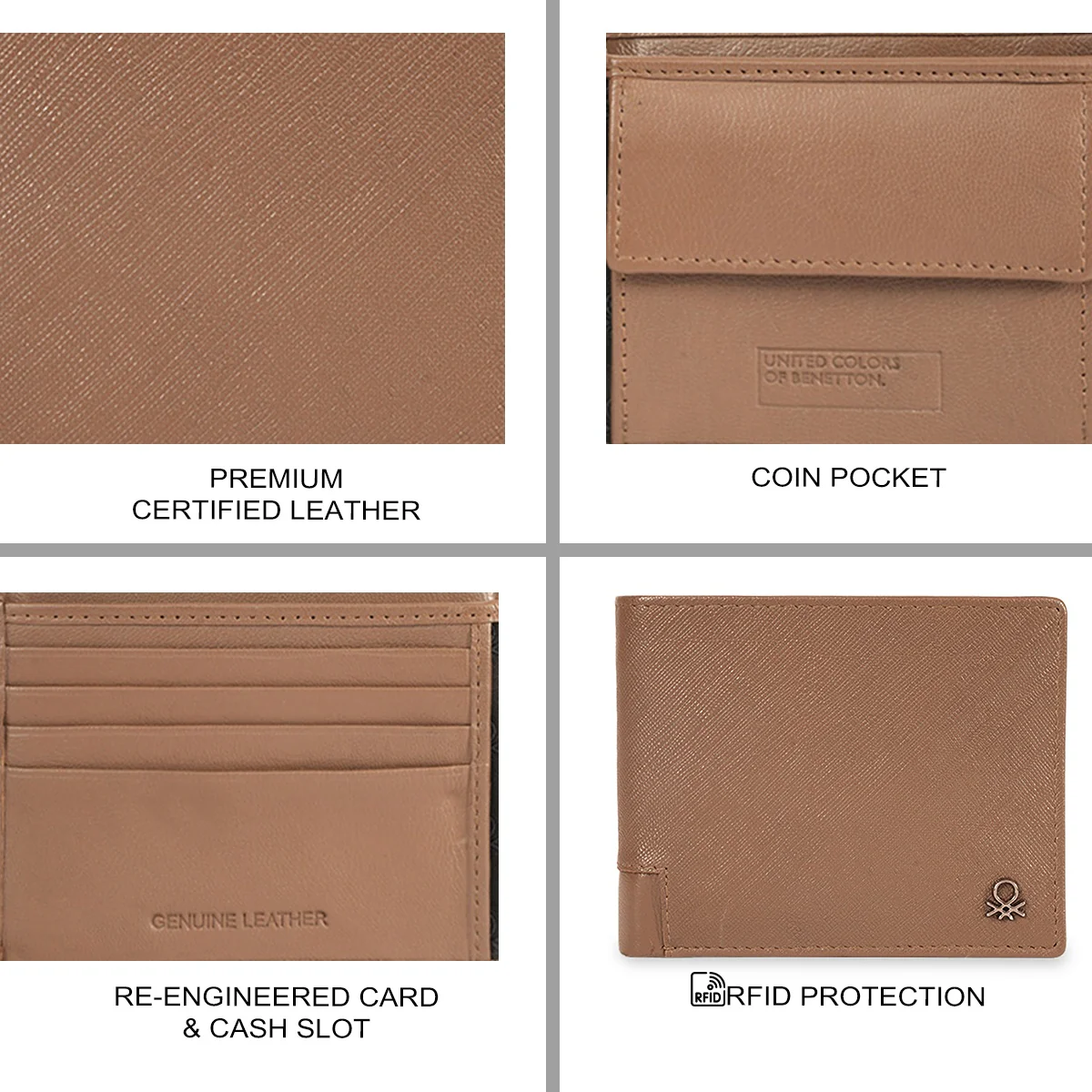 United Colors of Benetton Calder Men's Global Coin Wallet - Image 7