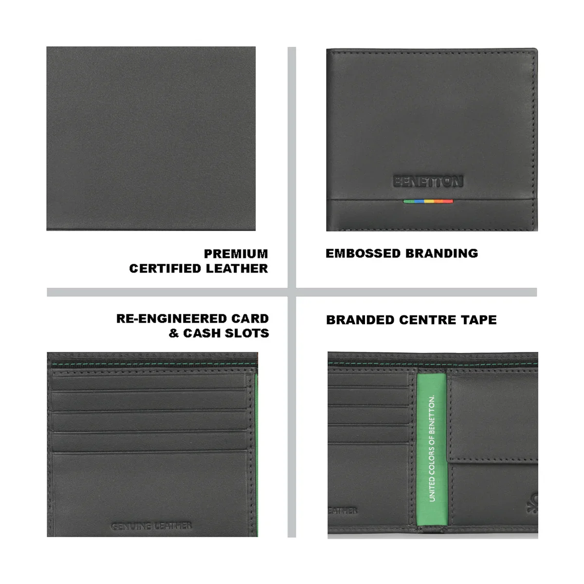 United Colors of Benetton Castriel Men's Global Coin Leather Wallet - Image 4