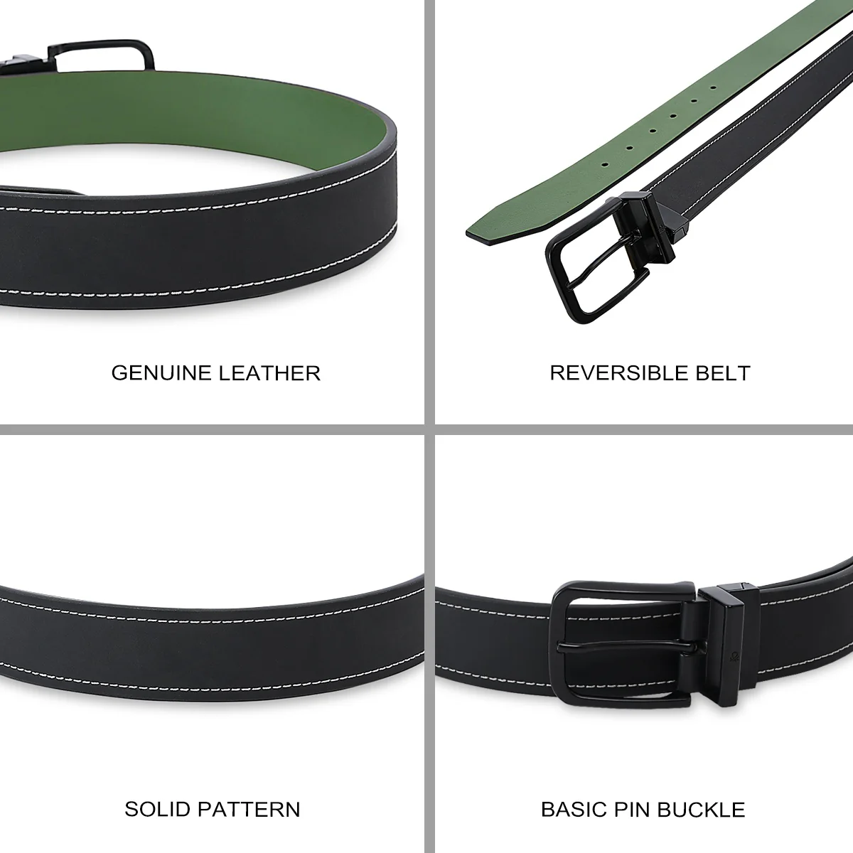 United Colors of Benetton Coats Men's Reversible Belt - Image 5