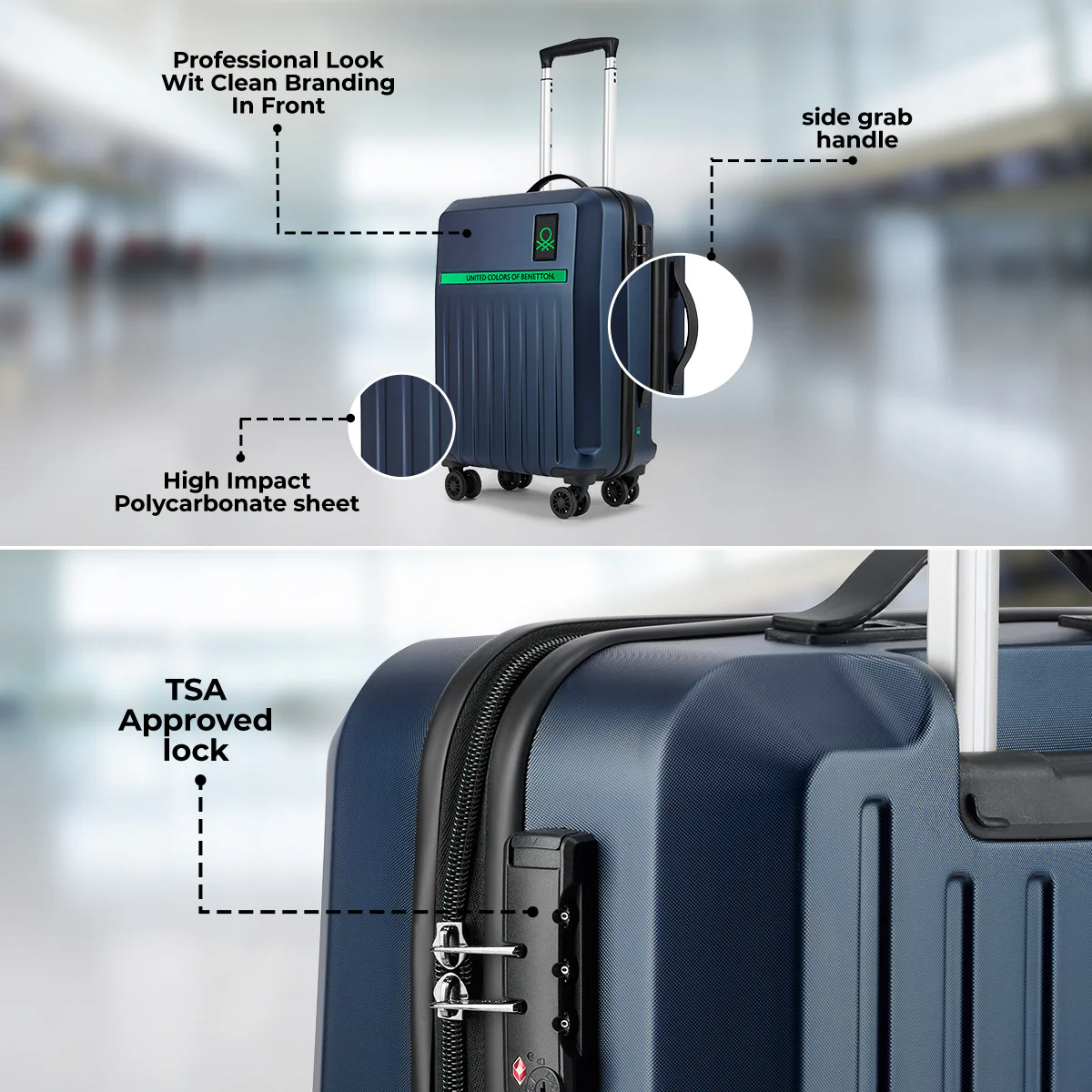 United Colors of Benetton Cobalt Hard Luggage - Image 6