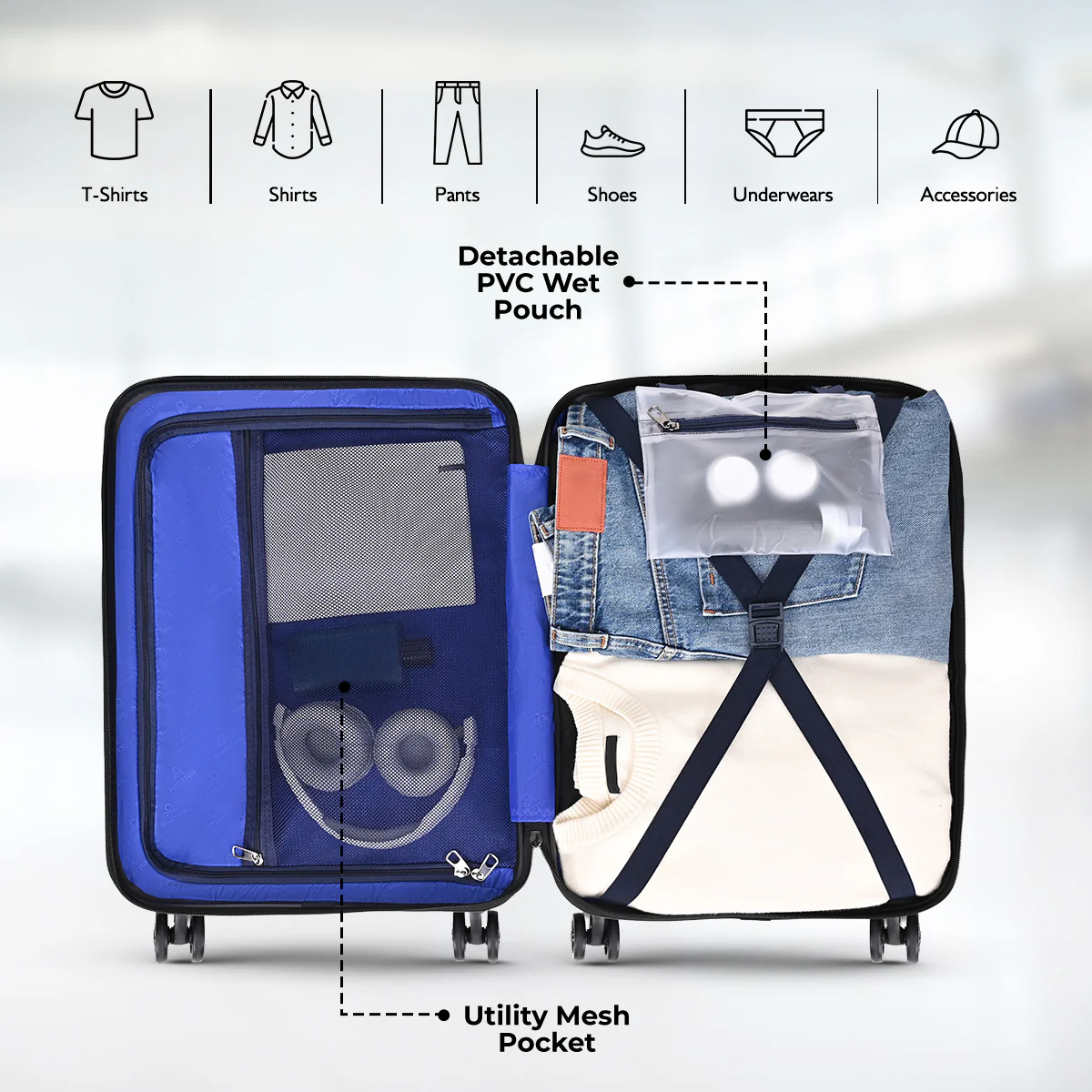 United Colors of Benetton Cobalt Hard Luggage - Image 7