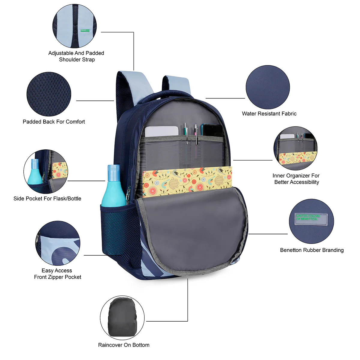 United Colors of Benetton Colter Back to School Backpack - Image 4