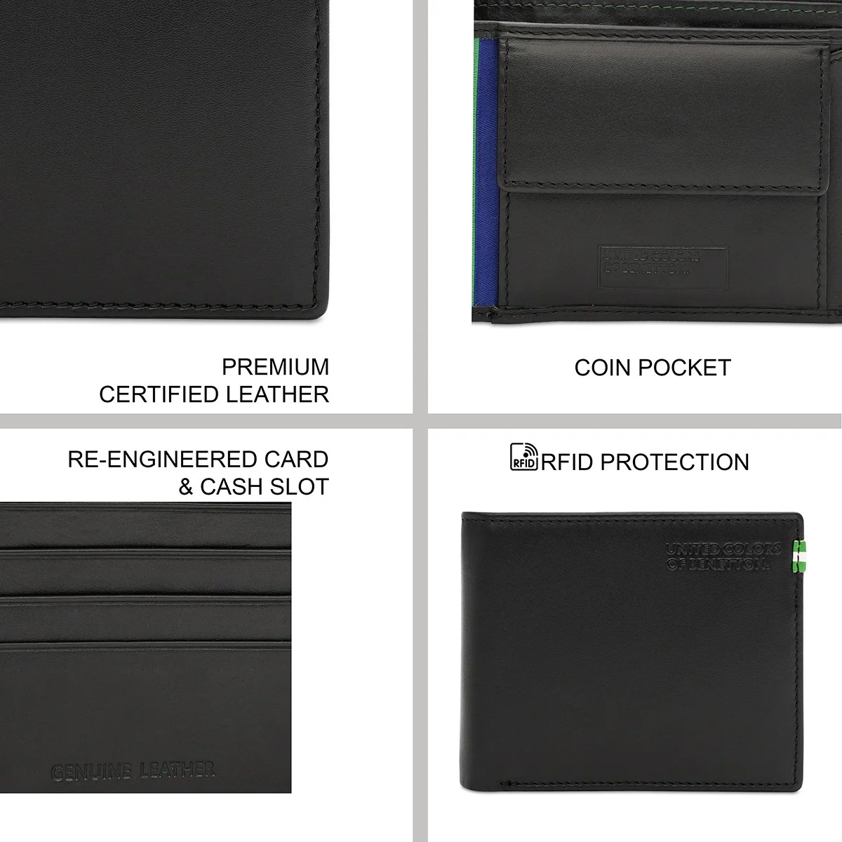 United Colors of Benetton Dobrany Men's Multicard Coin Wallet - Image 8