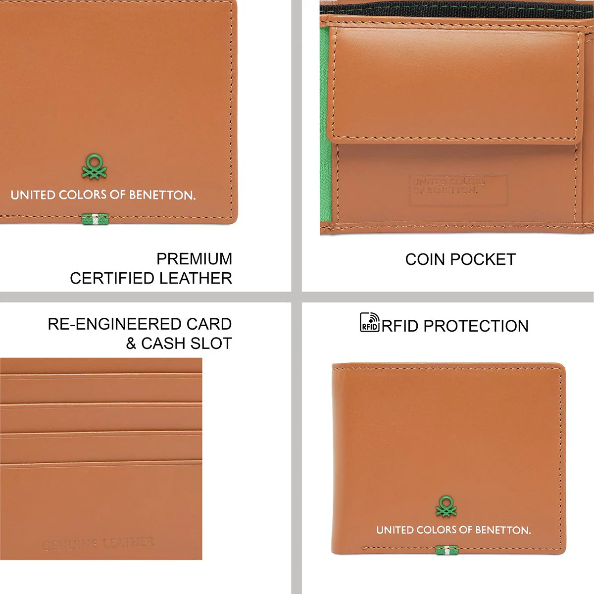 United Colors of Benetton Eadie Men's Global Coin Wallet - Image 8