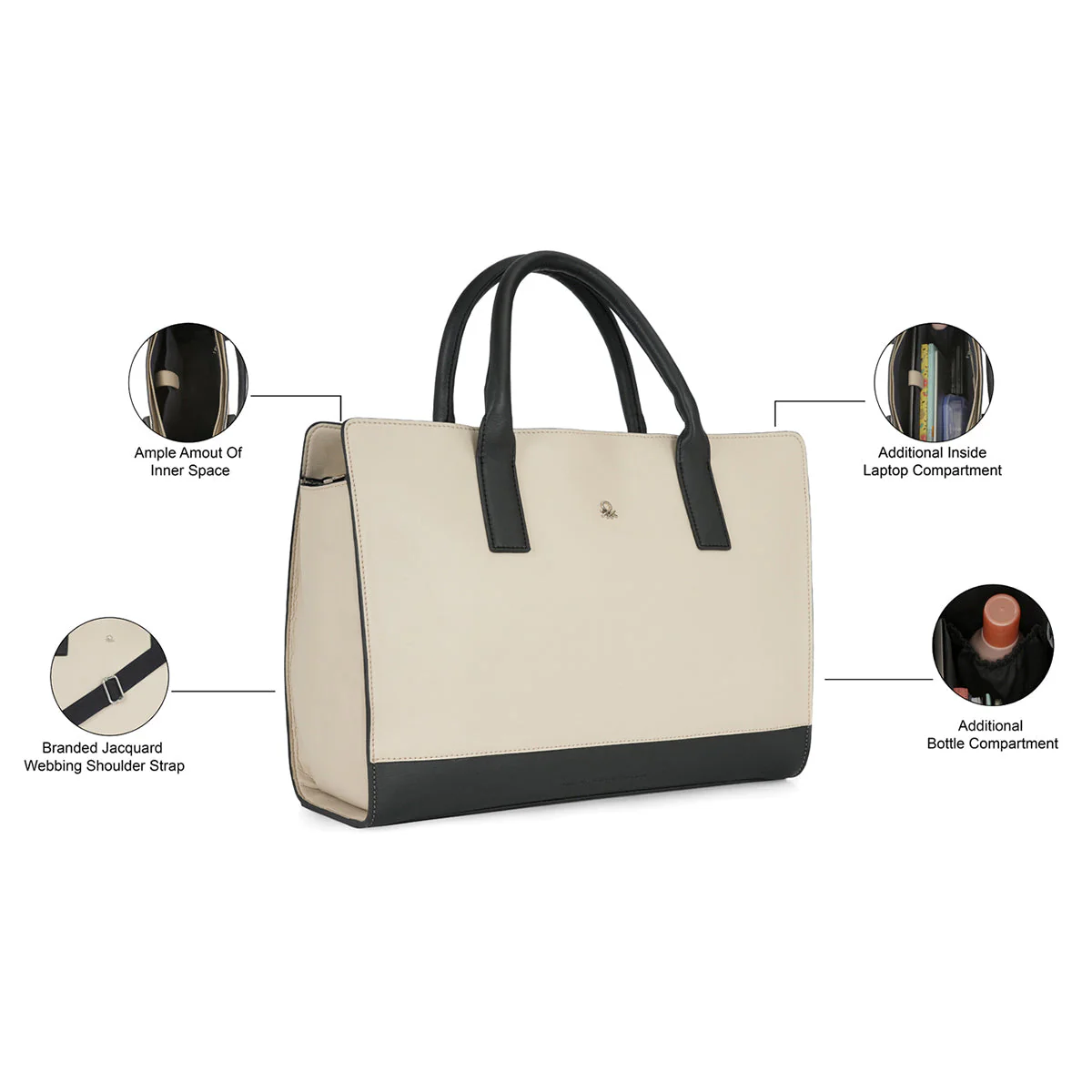 United Colors of Benetton Elisa Women's PU Tote - Image 4