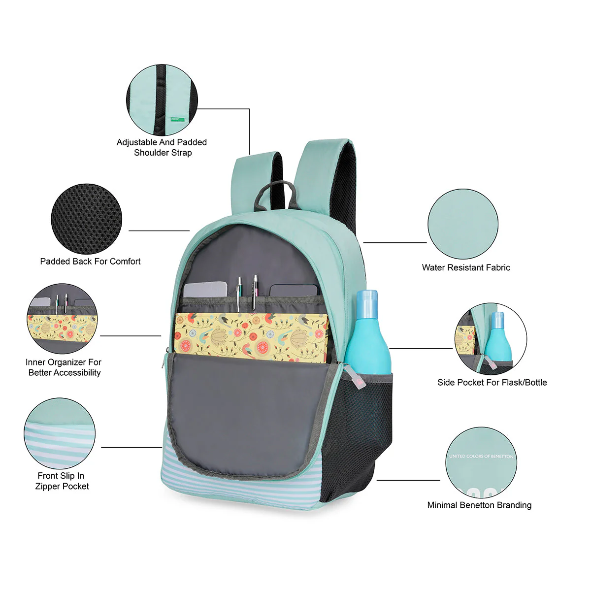 United Colors of Benetton Elsie Back to School Backpack - Image 4