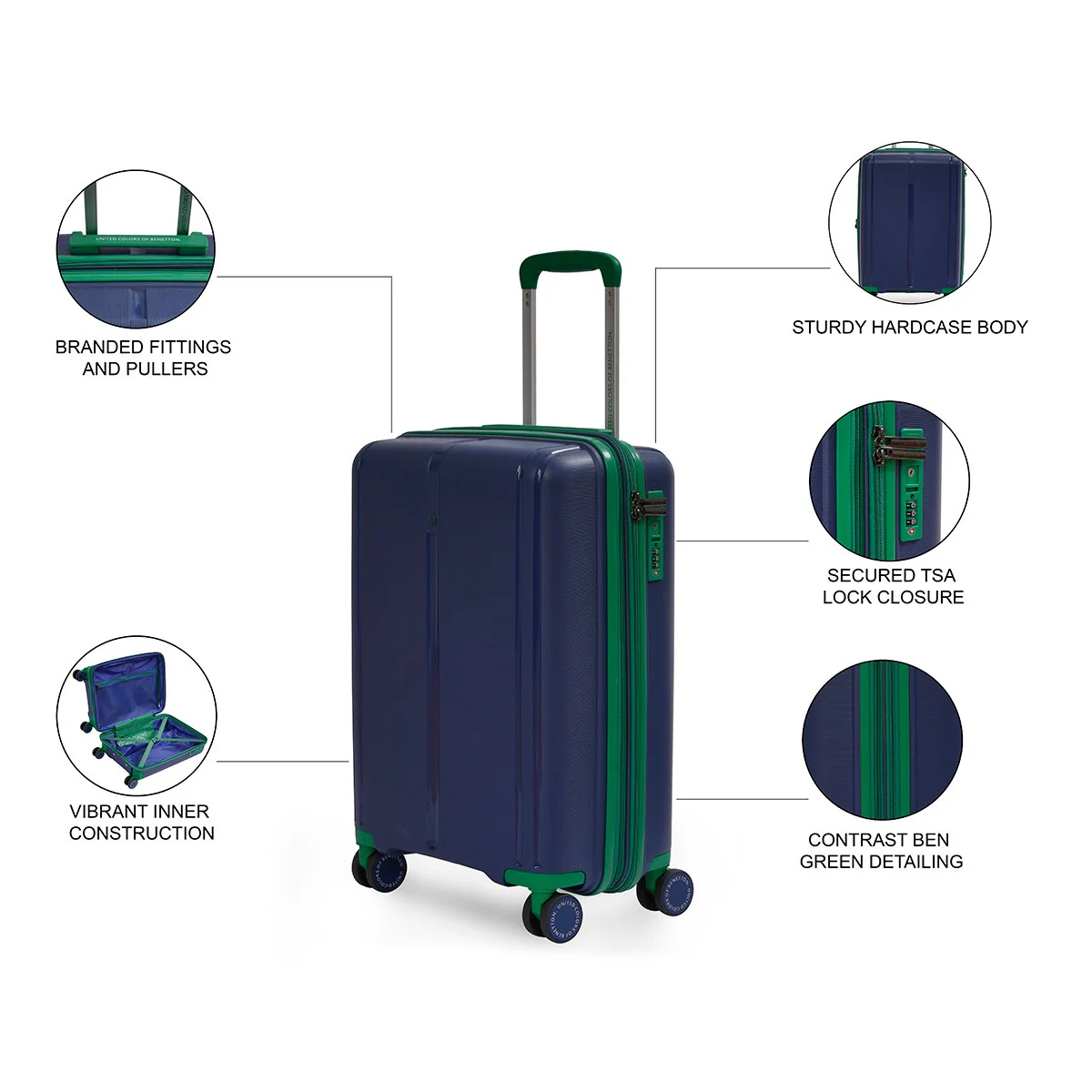 United Colors of Benetton Emerald Hard Luggage - Image 4