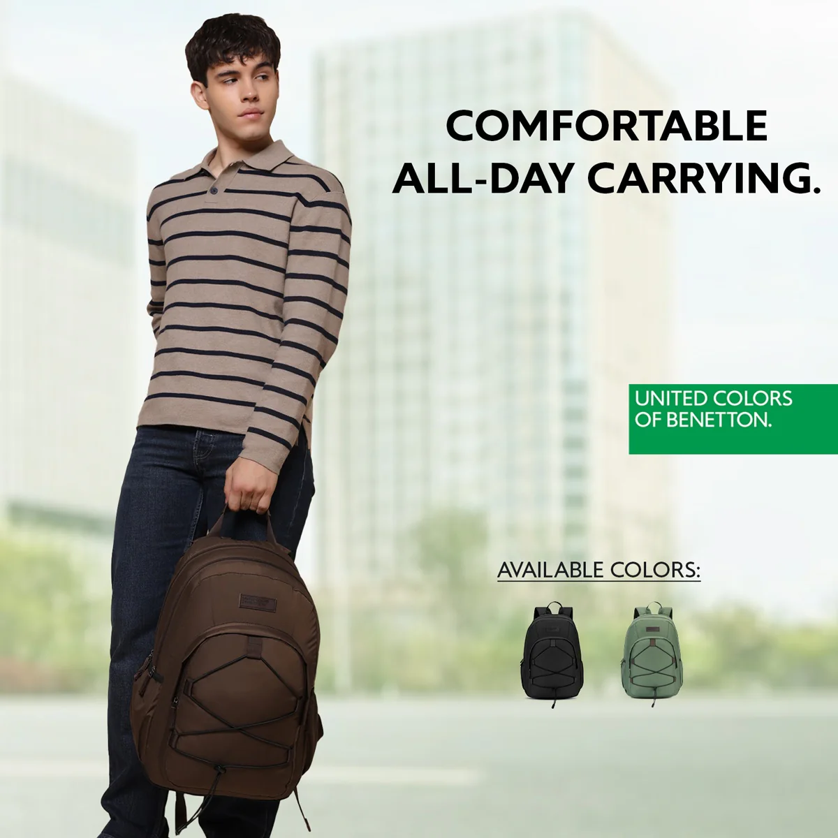 United Colors of Benetton Fern Laptop Backpack - Image 6