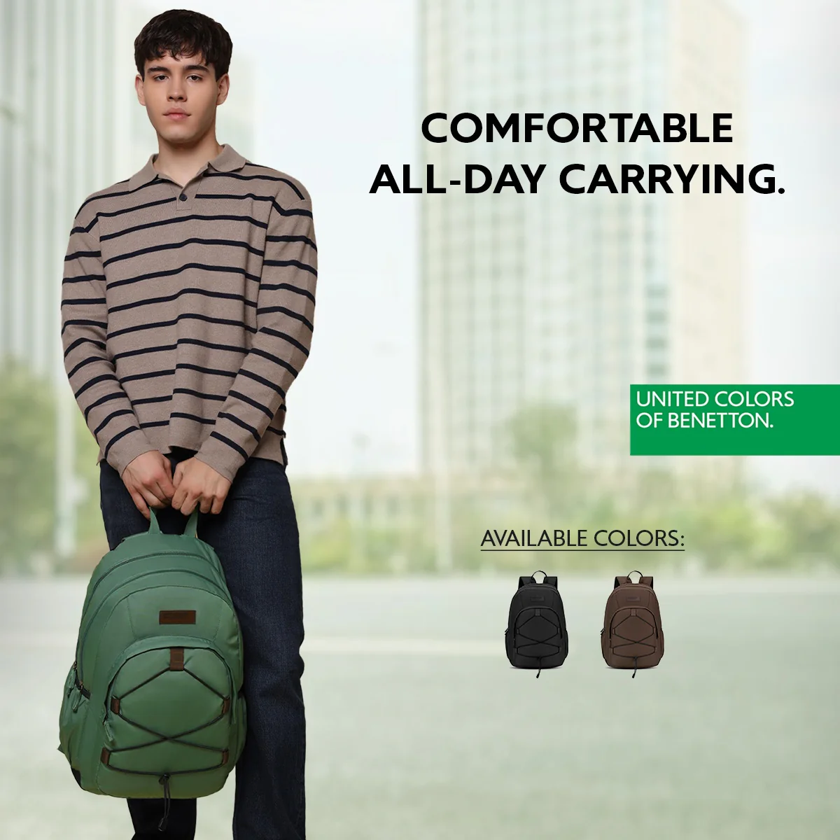 United Colors of Benetton Fern Laptop Backpack - Image 5
