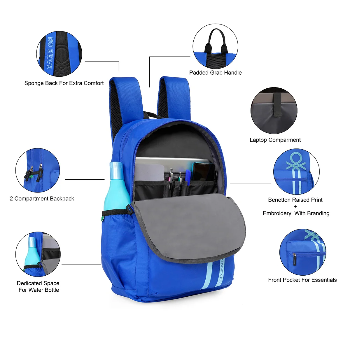 United Colors of Benetton Fiesco Laptop Backpack - Image 7
