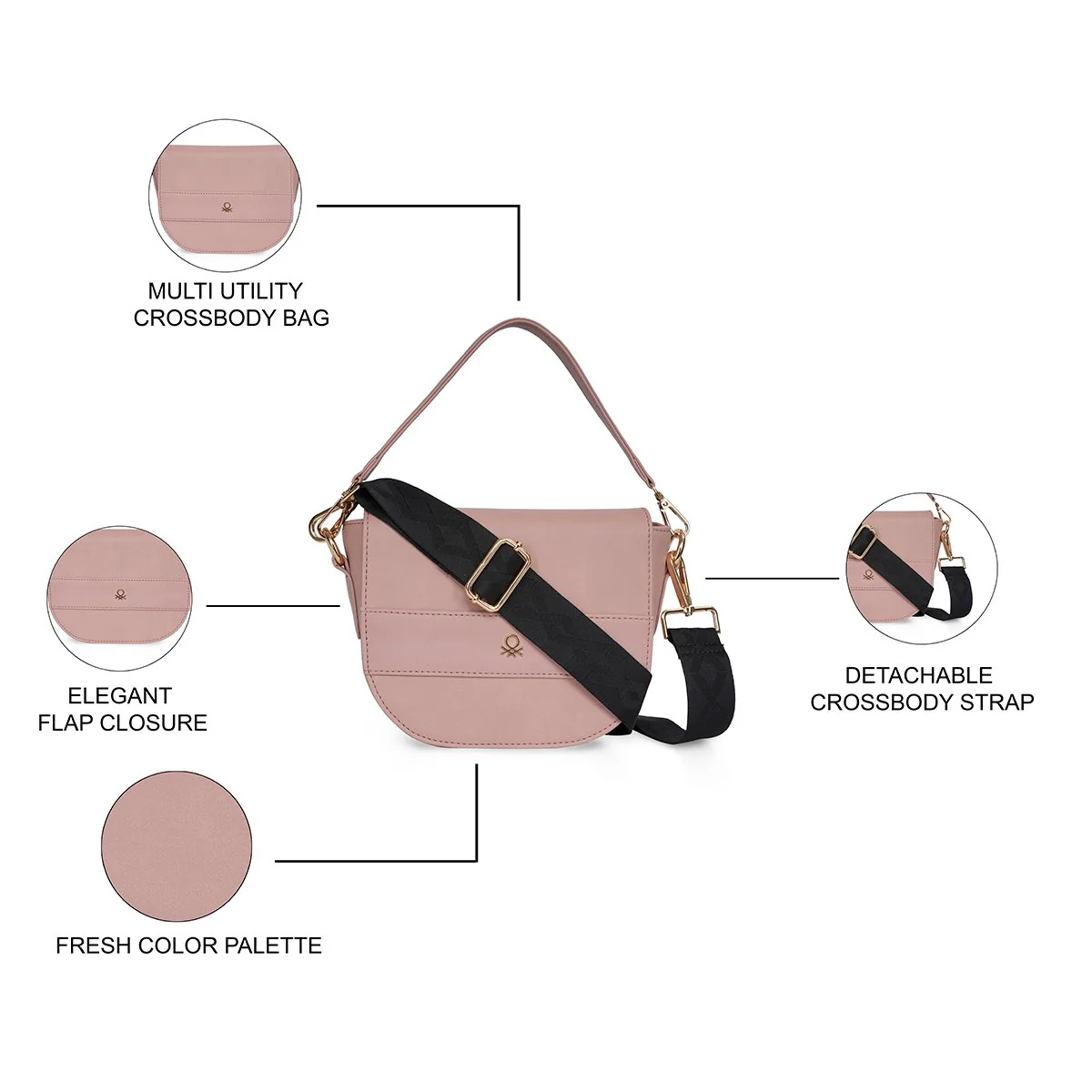 United Colors of Benetton Francesca Women's PU Sling - Image 5