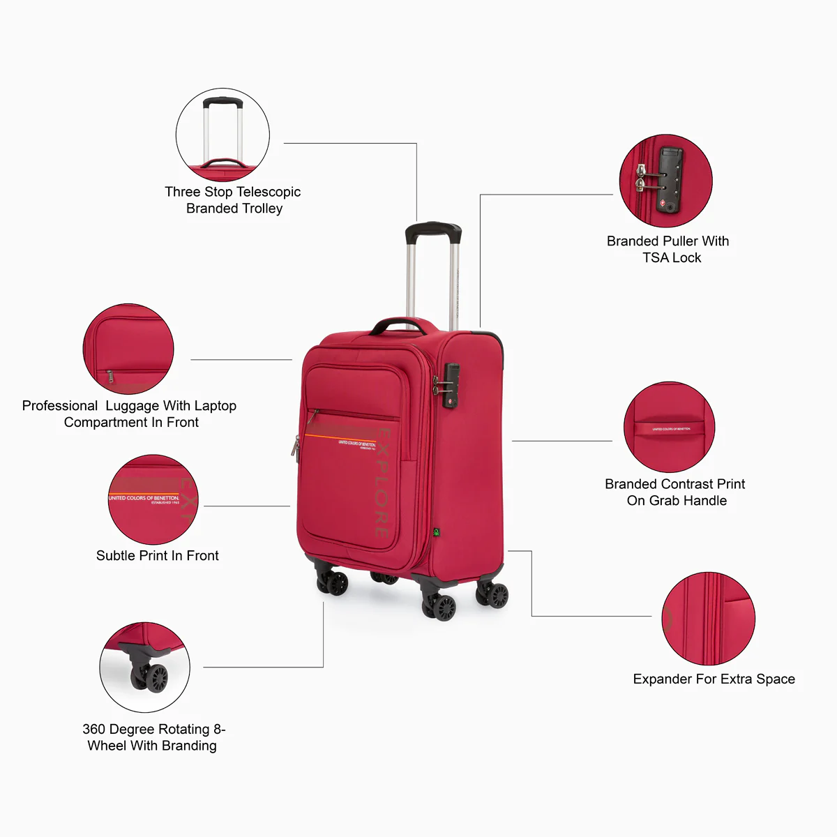 United Colors of Benetton Garret Soft Luggage - Image 4