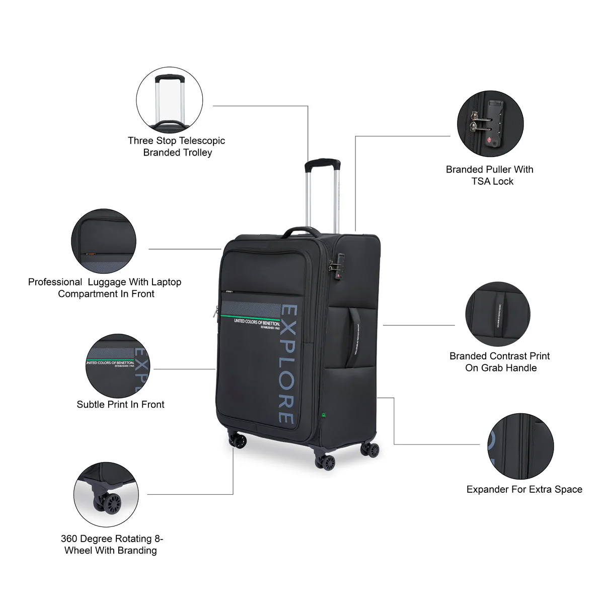 United Colors of Benetton Garret Soft Luggage - Image 22