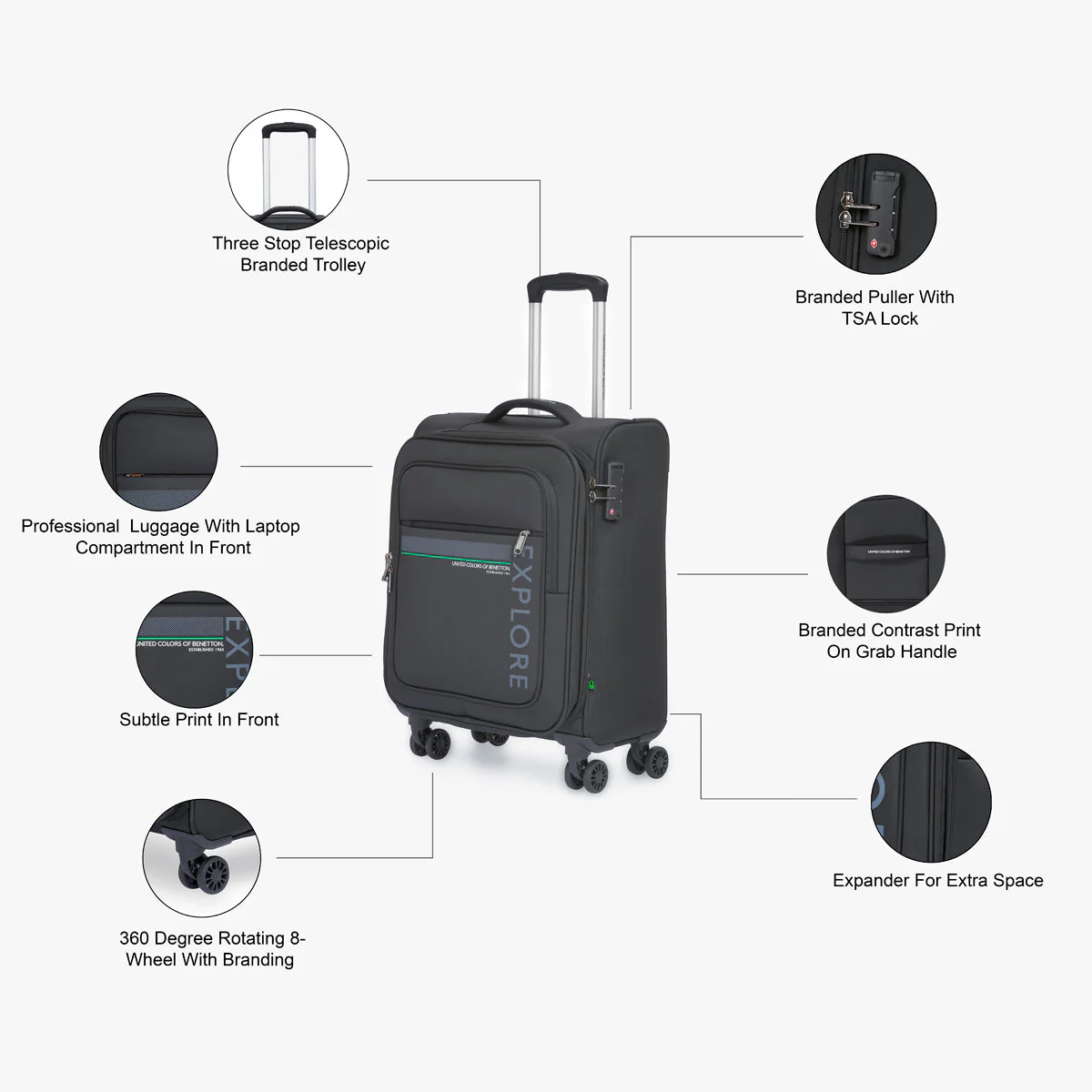 United Colors of Benetton Garret Soft Luggage - Image 4