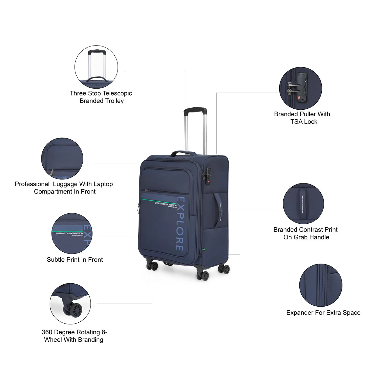 United Colors of Benetton Garret Soft Luggage - Image 13