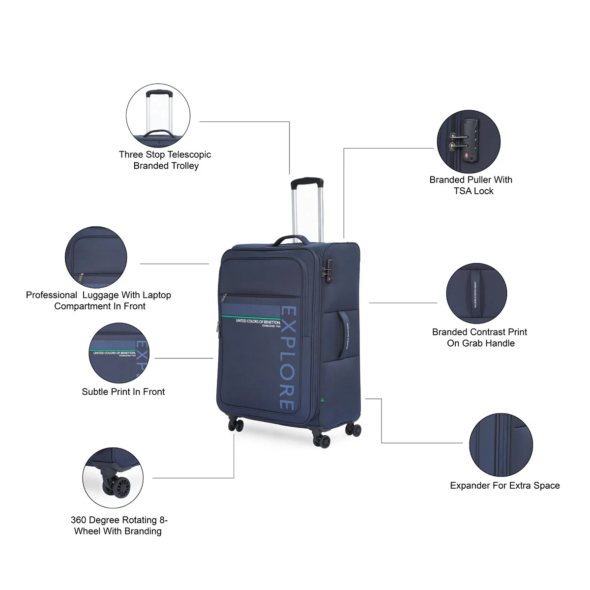 United Colors of Benetton Garret Soft Luggage - Image 22