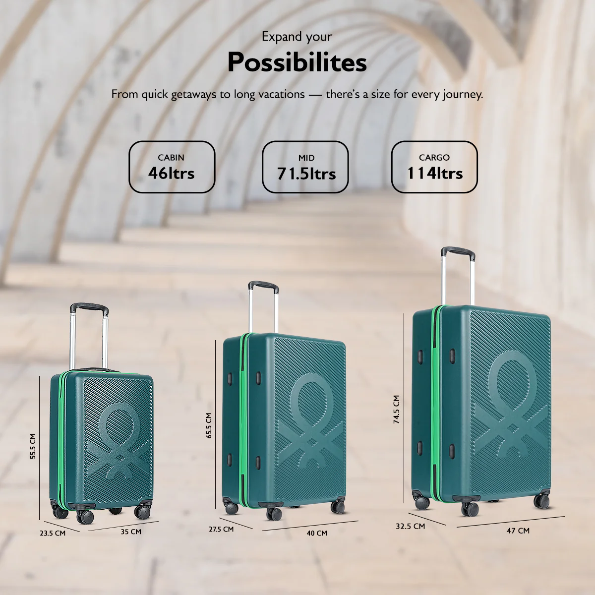 United Colors of Benetton Glide Pro Hard Luggage - Image 3