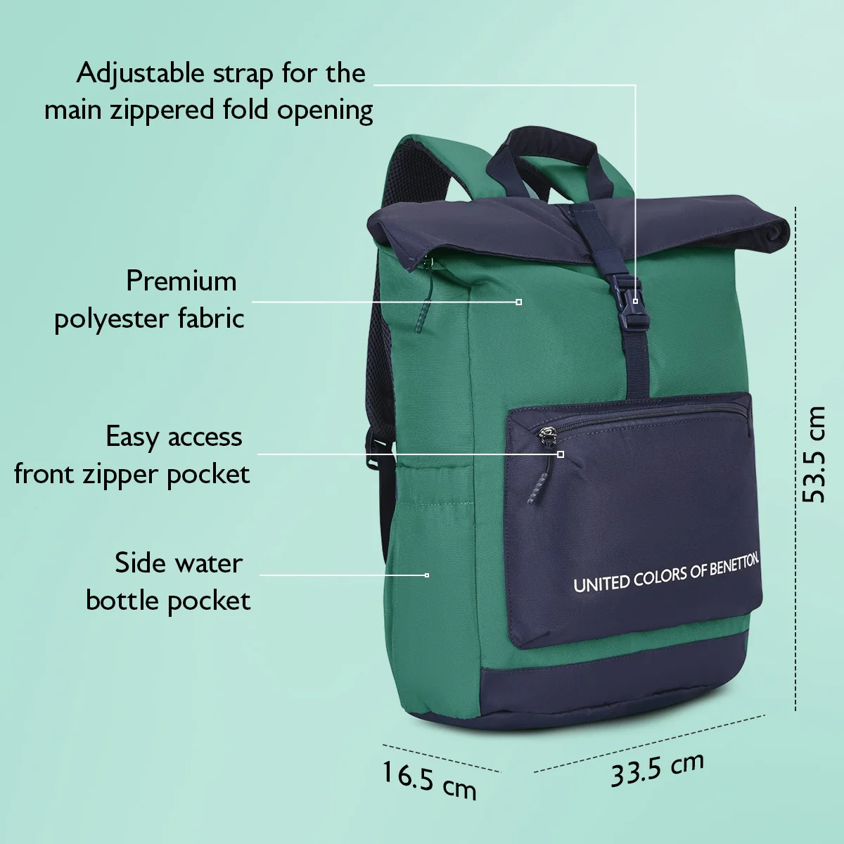 United Colors of Benetton Grand Slam Laptop Backpack - Image 4