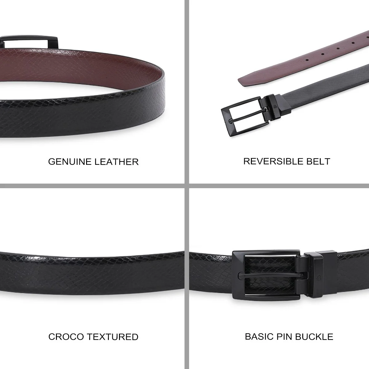 United Colors of Benetton Grave Men's Reversible Belt - Image 4