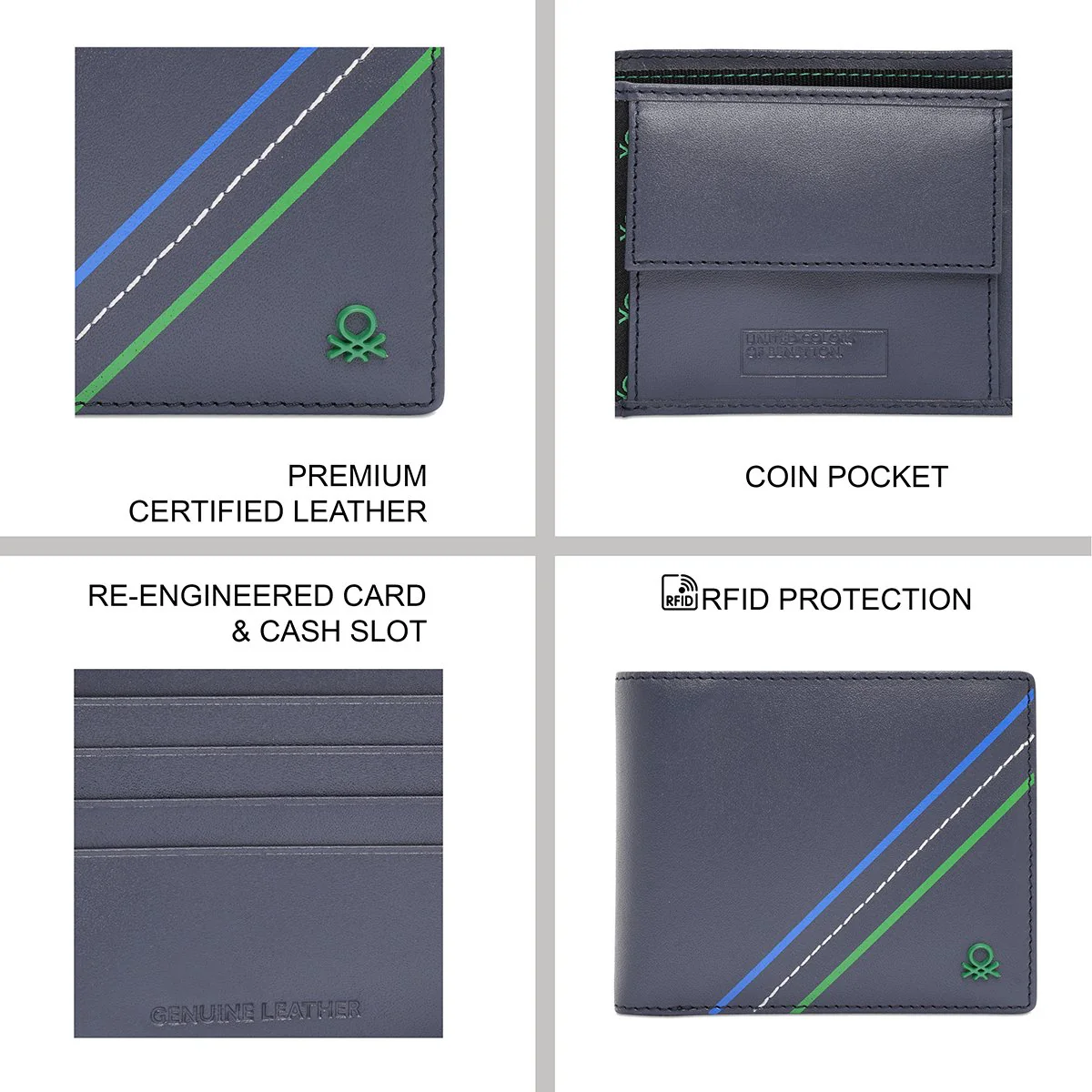 United Colors of Benetton Habry Men's Global Coin Wallet - Image 7
